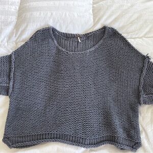 Free People Slate Grey Knit Sweater